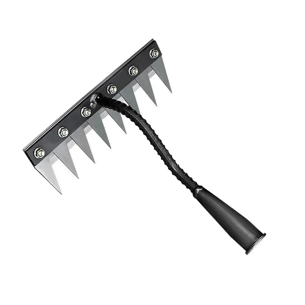 5/6/7/8 Teeth Garden Rakes Weeding Tool Hand Agricultural Nail Harrow Metal Harrow Effortless Soil Turning Farming Tools